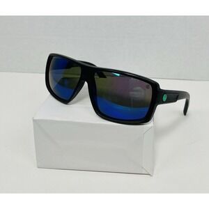 Dragon Alliance Double Dos Sunglasses Matte Black H2O Green Polarized Lens Fish